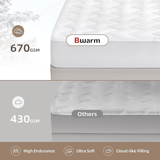 Bwarm Premium Multi-Zone Electric Heated Mattress Pad Twin XL Size, 9 Heat - Image 8
