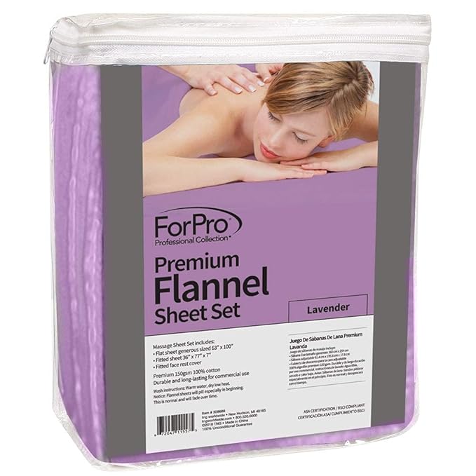 ForPro Premium Flannel 3-Piece Massage Sheet Set, - Image 2