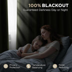 Joydeco Moss Green 100% Blackout Curtains 96 Inch 2 Panels, Luxury Thermal - Image 4