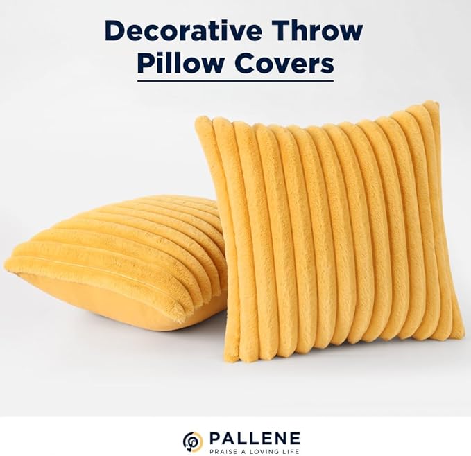 Pallene Faux Fur Plush Throw Pillow Covers 24x24 Set of 2, Luxury Soft Fluffy - Image 7