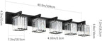 Aipsun Bathroom Vanity Light Black Light Fixtures 5 Light Crystal Vanity Light - Image 6