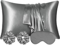 AUAUY 2 Pack Satin Silk Pillowcase, 19.69x31.50in Silk Pillowcases by AUAUY
