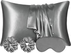 AUAUY 2 Pack Satin Silk Pillowcase, 19.69x31.50in Silk Pillowcases by AUAUY