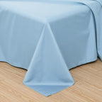 Toodou The Solid Color Sky Blue Twin Size Flat Sheets - Image 2