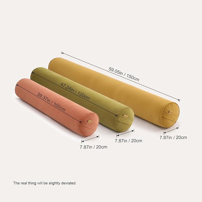 Bolster Pillow for Bed – Long Round Body Pillow for Adults, Cuddle Pillow for - Image 3
