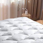 WhatsBedding Waterproof Mattress Pad King Cotton Top Down Alternative Filling by WhatsBedding