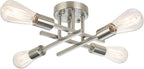 SunRider Industrial 4-Light Semi Flush Mount Ceiling Light Fixture, Brushed by SunRider