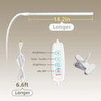 Desk Lamp with Clamp, Long Flexible Arm Clip on Lamp - Image 3
