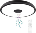 Black Waterproof LED Flush Mount Ceiling Light Fixture, by AlwaysOnAlwaysWarm