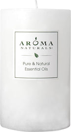 Aroma Naturals Patchouli and Frankincense Essential Oil White Scented Pillar by Aroma+Naturals