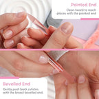 BONA FIDE BEAUTY Glass Cuticle Pusher, 1-Pieces Pink Gentle Czech Manicure Stick - Image 4