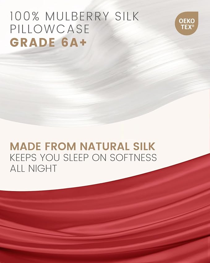 THXSILK Set of 2 100% Pure Mulberry Silk Pillowcases - Image 2