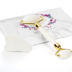 Gua Sha Facial Massage Tool & Jade Roller Set, Facial Massager by YLTNEUQER