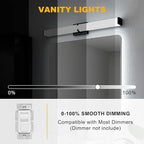 Bathroom Lighting Fixtures Over Mirror: ETL Certified 24 Inch Black Modern LED - Image 3