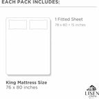 Linen Home 100% Cotton Percale Weave Fitted Sheet, King Size, Brushed Rose - Image 7