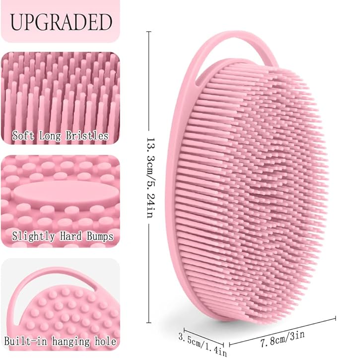 3 Pack Silicone Body Scrubber, Soft Silicone Loofah, Exfoliating Body Scrubber - Image 3