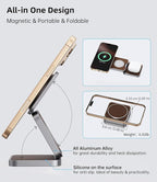 Foldable Magnetic Wireless Charger, KU XIU Aluminum Alloy 3 in 1 Charging - Image 7