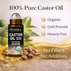 Organic Castor Oil Roll On & Stainless Steel Gua Sha Facial Tool – Metal Face - Image 3