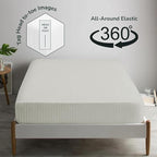 Feather & Stitch 1 Piece Fitted Sheet Full Size, 100% Cotton Damask Sateen Weave - Image 4