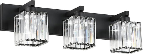 Aipsun Black Vanity Light Bathroom Lighting Fixtures 3 Light Crystal Modern by Aipsun