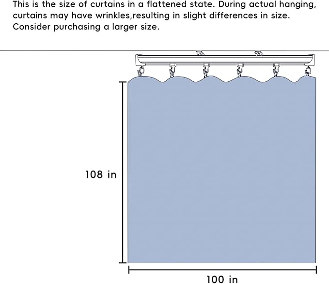 Room Divider Ceiling Mounted Curtains Track Sets Extra Wide Blackout Curtain - Image 7