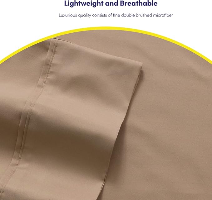 Queen Sheets Taupe - Image 6