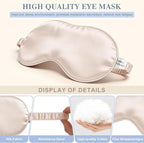 Silk Sleep Mask, Eye Mask for Sleep Women Men, Mulberry Sleeping Mask - Image 4