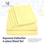 6 Piece Bed Sheet Set, Pale Yellow - Image 2
