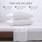 MR&HM Satin Bed Sheets, Twin Size Sheets Set - Image 7