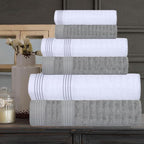 CASA COPENHAGEN Elegance 6Pcs 100% Egyptian Cotton Large Designer Towels Gift - Image 2