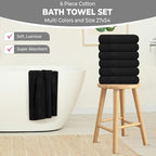 KAHAF COLLECTION 6 Pack Bath Towels Set 100% Ring Spun Cotton, Lightweight - Image 5