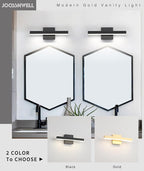 Joossnwell Black Bathroom Vanity Light Fixtures Dimmable 5CCT LED Bathroom - Image 4
