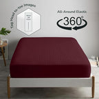 Feather & Stitch 1 Piece Fitted Sheet Twin Size, 100% Cotton Damask Sateen Weave - Image 4