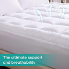 WhatsBedding Cotton Waterproof Mattress Pad Queen Size Top Down Alternative - Image 2