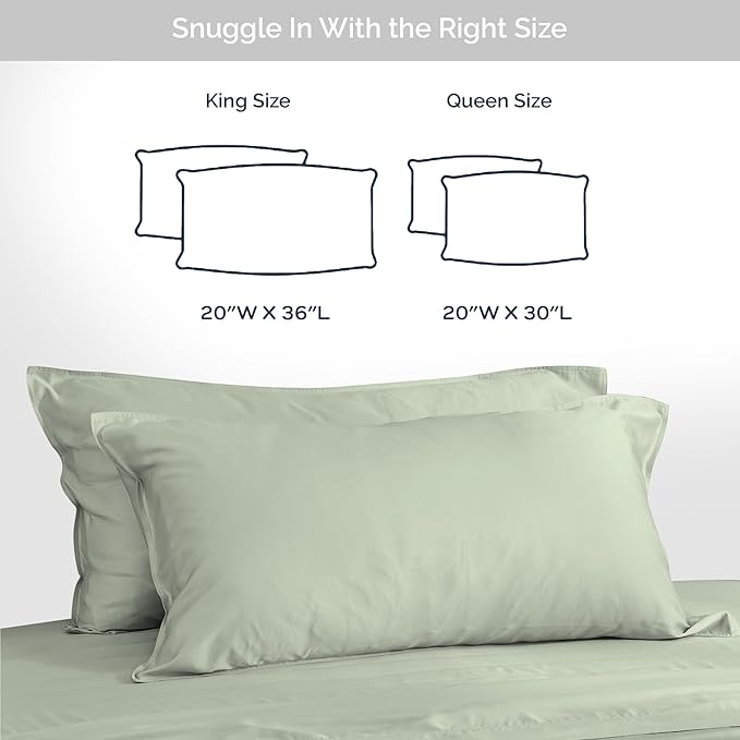 Pillow Cases King Size Set of 2 Pillowcases 100% Viscose from Bamboo Cooling - Image 6