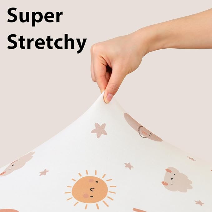 Baby Crib Sheets for Boys and Girls, 3 Pack Fitted Toddler Bed Sheets Neutral - Image 4