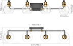 Tipace Industrial Bathroom Vanity Lighting Fixtures 4-Lights Vintage Black & - Image 4