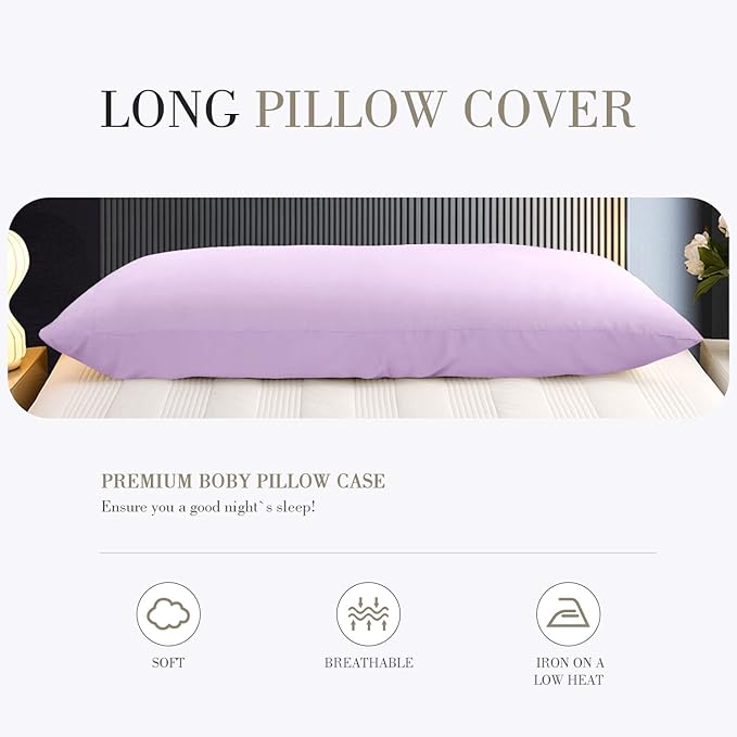 WishSmile Body Cooling Pillowcase Long Pillow Case Breathable Cool Silky Soft - Image 7