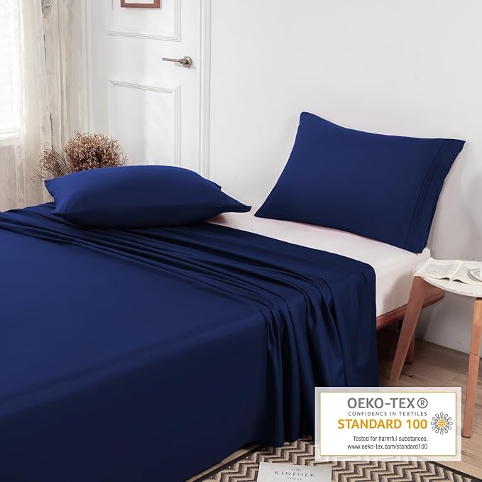 Lirex 2-Pack Twin Size Flat Sheet Set, Ultra-Soft Brushed 1800 Microfiber - Image 4