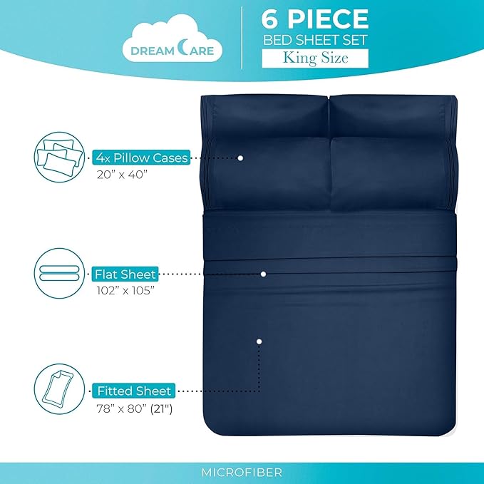DREAMCARE King Size Sheets Set - Image 4