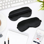 2 PCS Black Satin Sleep Masks, Adjustable Silk Eye Mask - Image 7