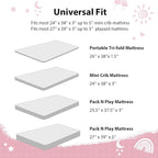 Baby Mini Crib Sheets Girl, Portable 38”x26” Pack and Play Sheets Fitted - Image 8