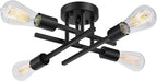 SunRider Industrial 4-Light Semi Flush Mount Ceiling Light Fixture, Modern by SunRider