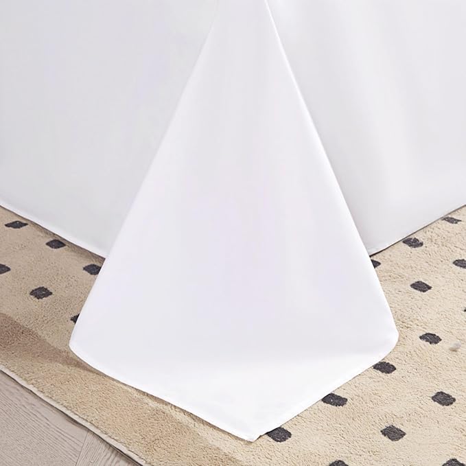 Full Size Flat Sheet Only, Soft 300 Thread Count 100% Cotton Sheets, Cooling & - Image 4