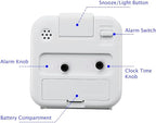 Peakeep Small Battery Operated Analog Travel Alarm Clock Silent No Ticking - Image 4