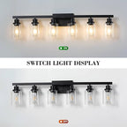 6-Light Black Vanity Lights 38'' Modern Bathroom Vanity Lighting Fixtures Above - Image 6