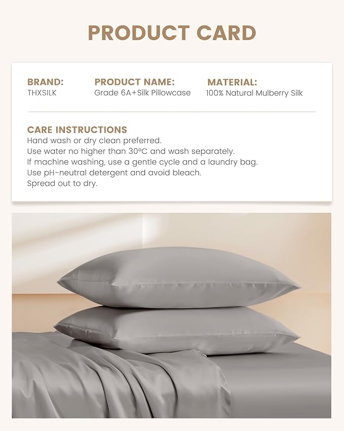 THXSILK Set of 2 Silk Pillowcase - Image 8