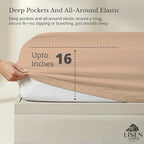 Linen Home 100% Cotton Percale Weave Fitted Sheet, King Size, Brushed Rose - Image 2