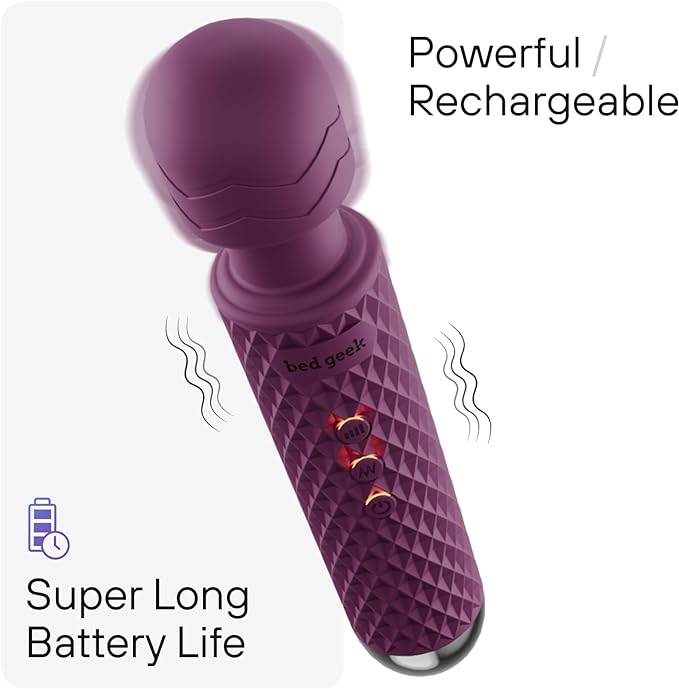 bed geek Handheld Cordless Personal Wand Massager – Waterproof, USB Rechargeable - Image 3