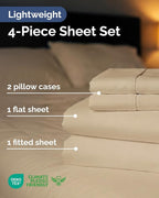 Lightweight 4 Piece Bed Sheet Set Full Size - Image 2